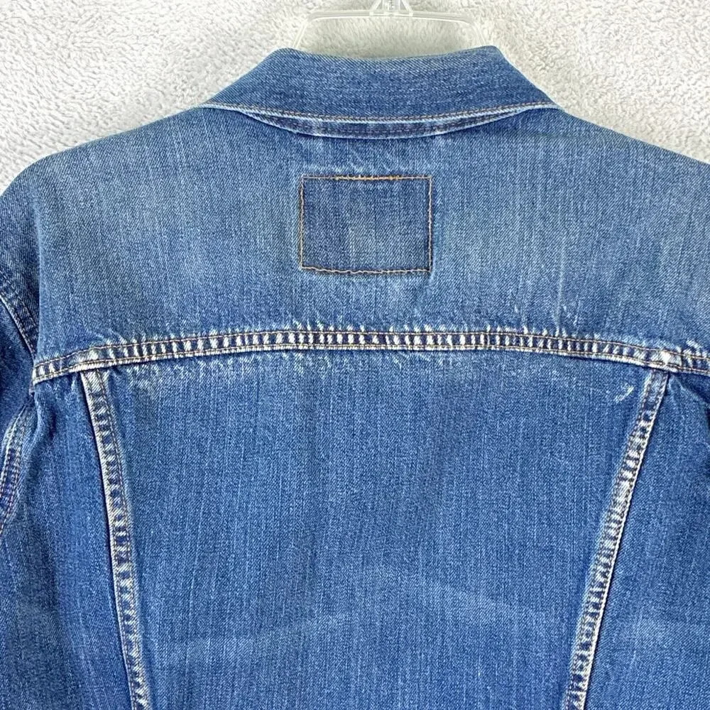 VTG Levis Trucker Jacket Mens L Denim Type 3 Faded Distressed Whiskered 72334
